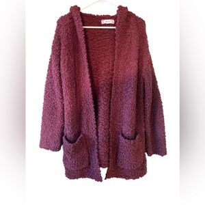 Brown-ish Mauve Textured Cardigan